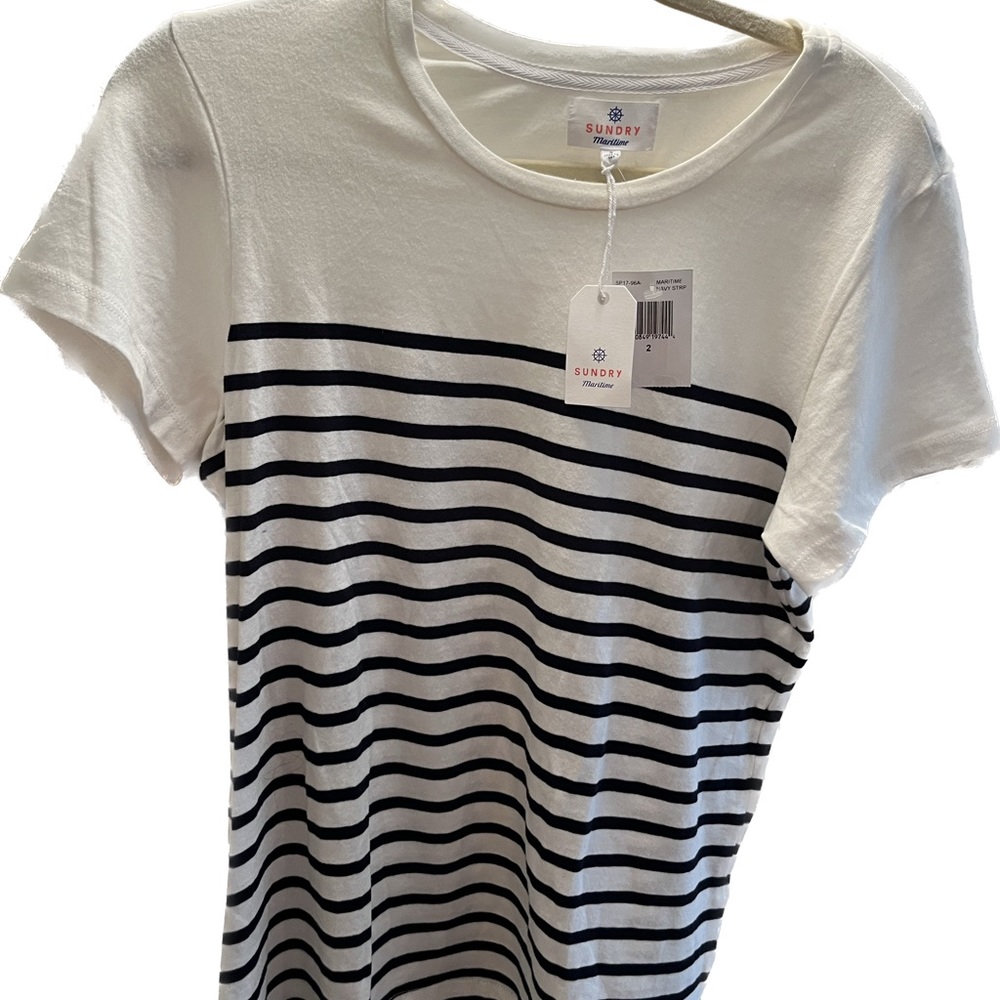 Sundry Maritime all cotton stripe t-shirt.